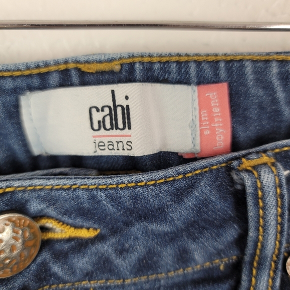 CAbi Slim Boyfriend Distressed Jeans SZ 6 - Picture 8 of 12